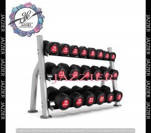 3 - Tier Dumbbell Rack in Round Pipe